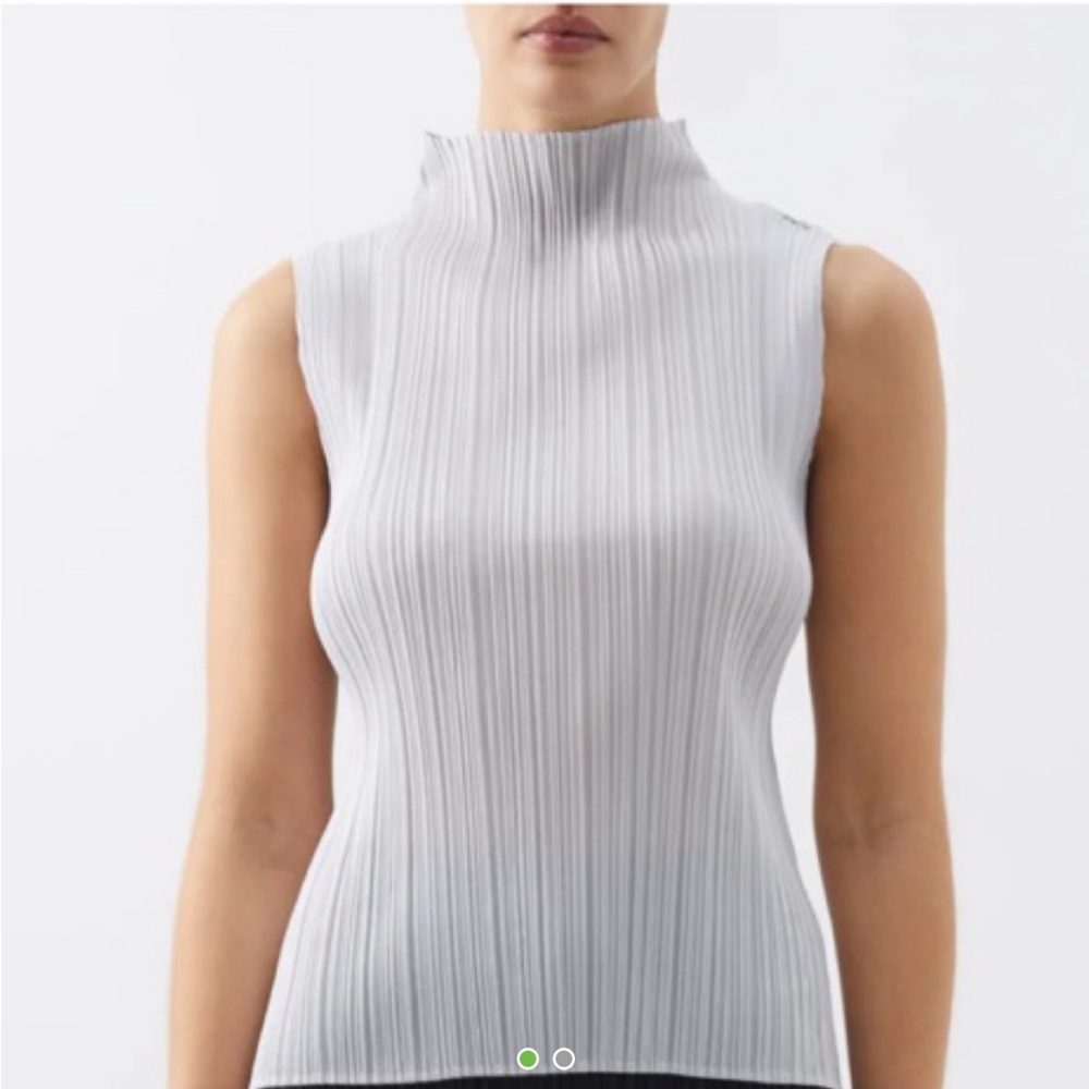 Pleats Please issey miyake mock neck top - light blue size 2